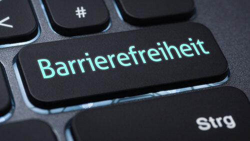 Tastatur Nahaufnahme mit Enter-Taste, auf der Barrierefreiheit steht